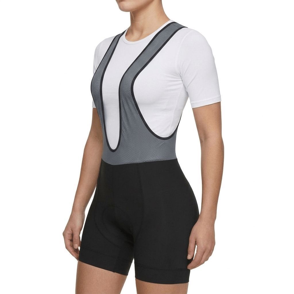 Bretelle de Ciclismo ERT Gel Feminino Preto e Cinza