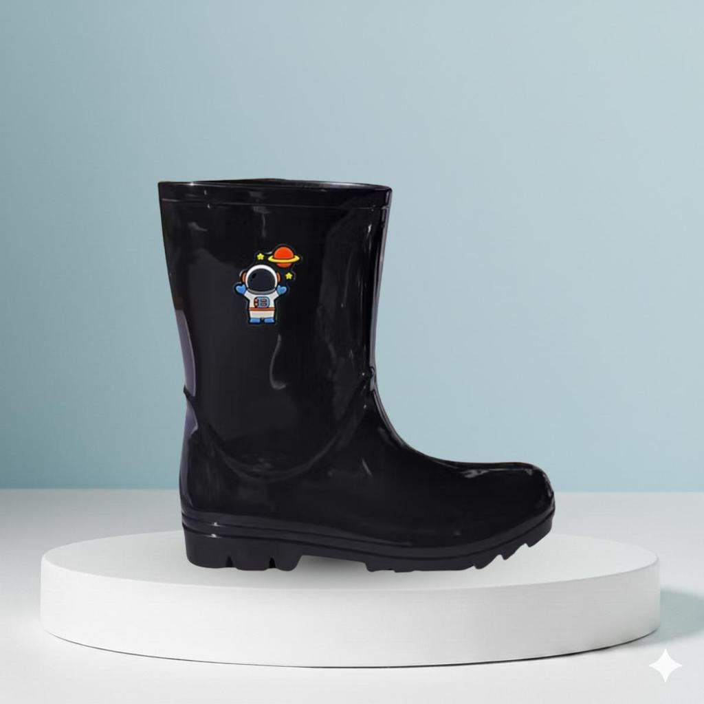 Bota de Chuva Infantil Galocha Cano Longo Impermeável Antiderrapante Menino Lazer Fofo Confortável  Criança Leve Macia