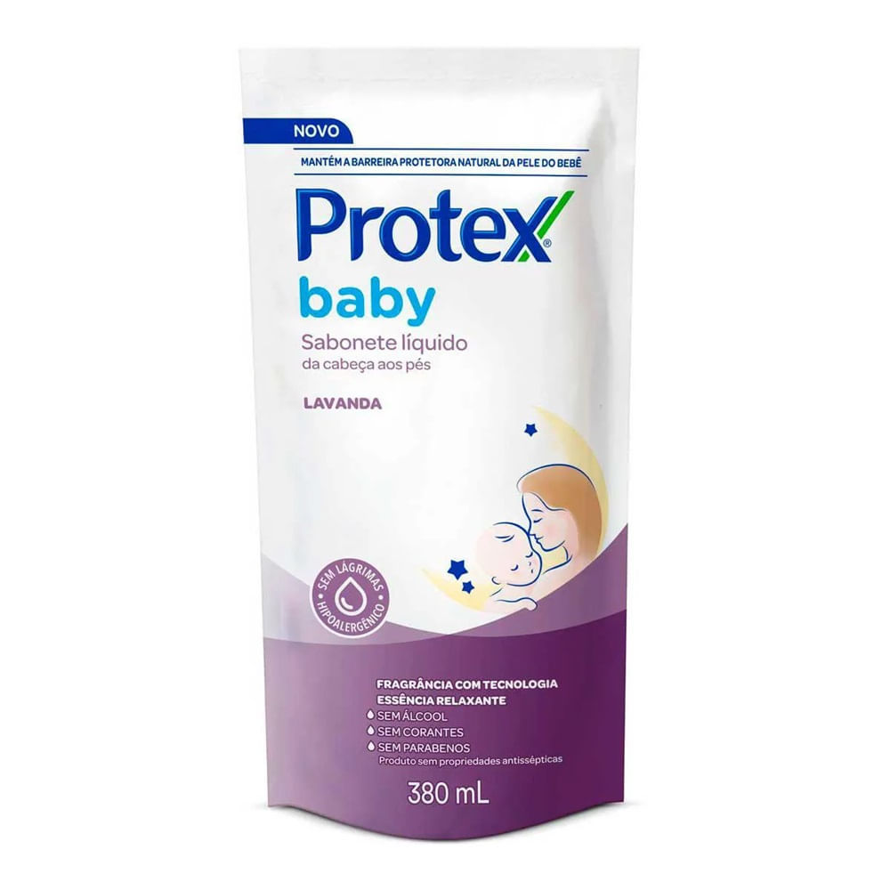 Refil Sabonete Líquido Protex Baby Lavanda 380ml em Oferta na Shopee