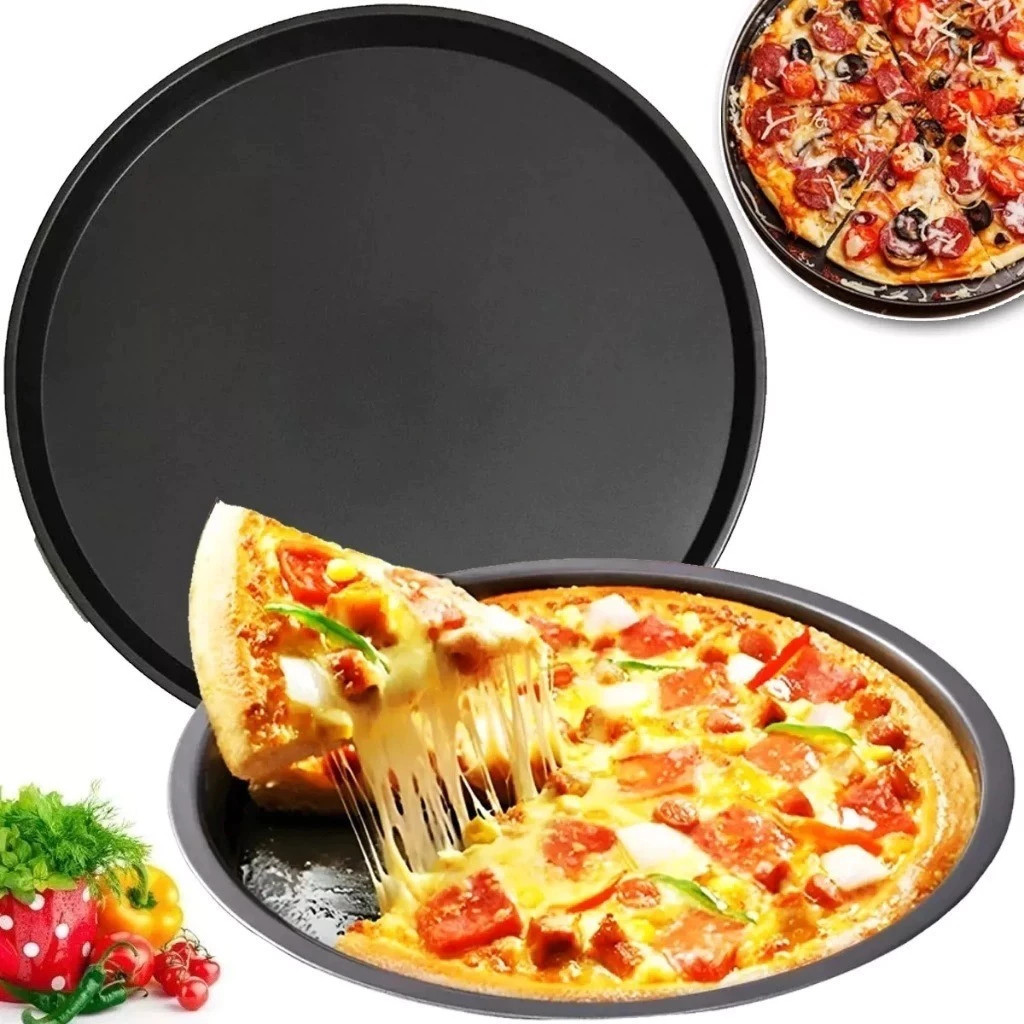 Forma De Pizza 32cm/36cm Antiaderente Assadeira Bandeja Para Forno Cozinha