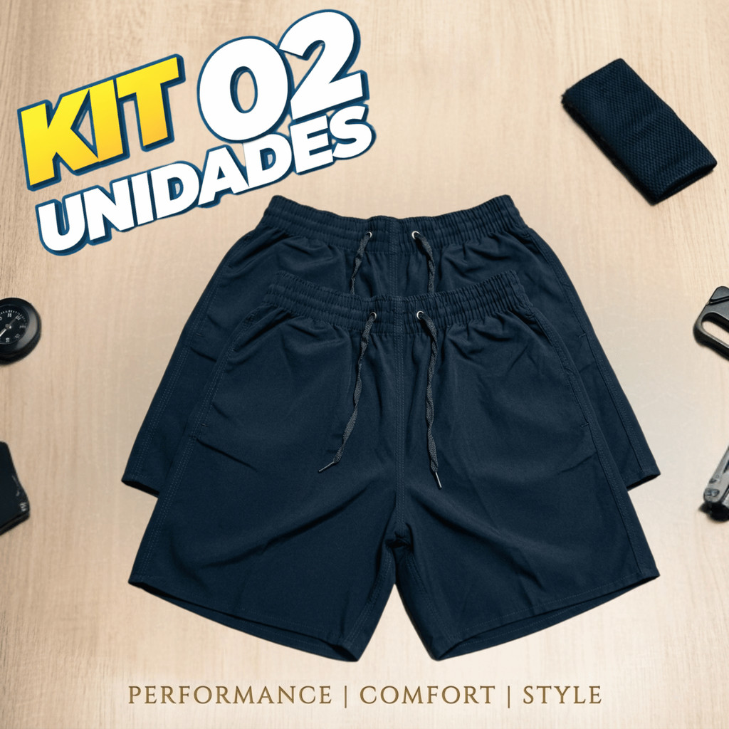KIT 2 E 3 Und / Pçs -  Bermuda Short Tactel  Estilo e Conforto praia mauricinho bolso fundo.