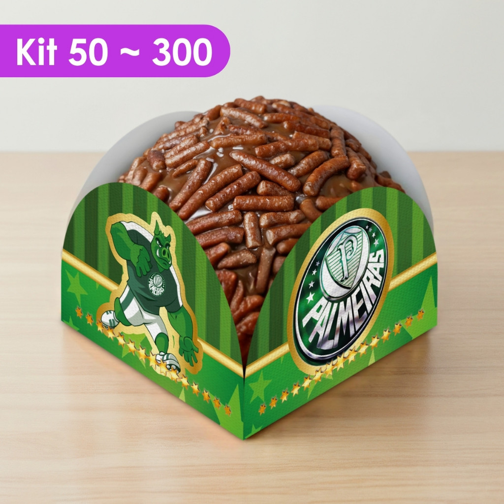 Forminha do Palmeiras Verde e Dourada Verdão Festa de Aniversário Infantil Adulto Futebol Brigadeiro