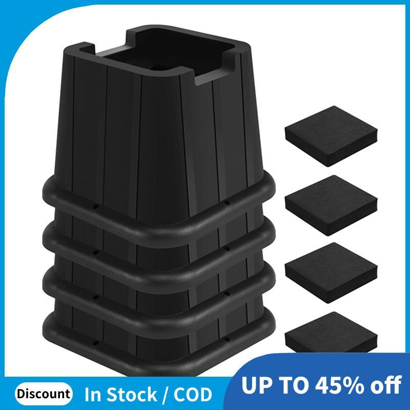 Risers de Cama Resistentes e Ajustáveis Móveis , Sofá , Mesa , Cadeira , Suporte de Até 1500 Libras Conjunto de 4