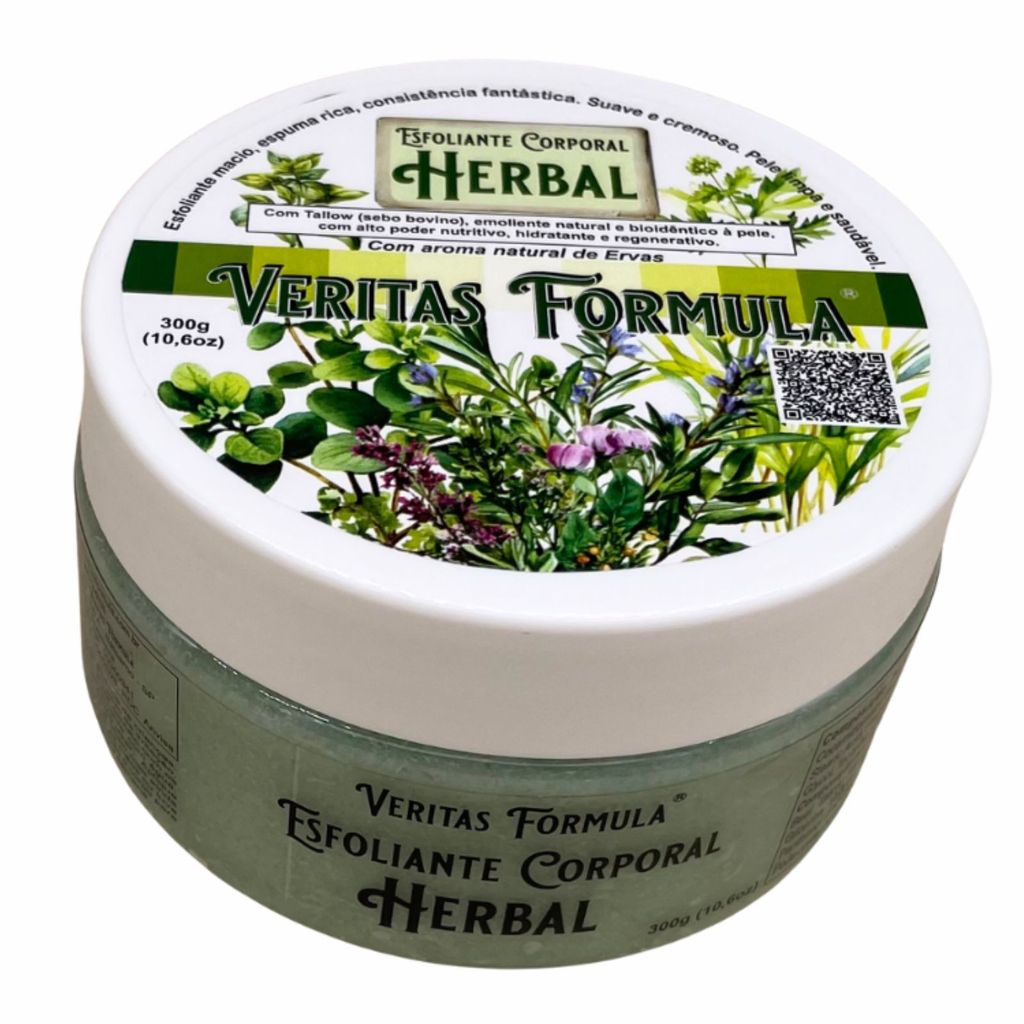 Esfoliante Corporal Natural Veritas Formula – HERBAL -300g - Pele Macia, Renovada e Perfumada