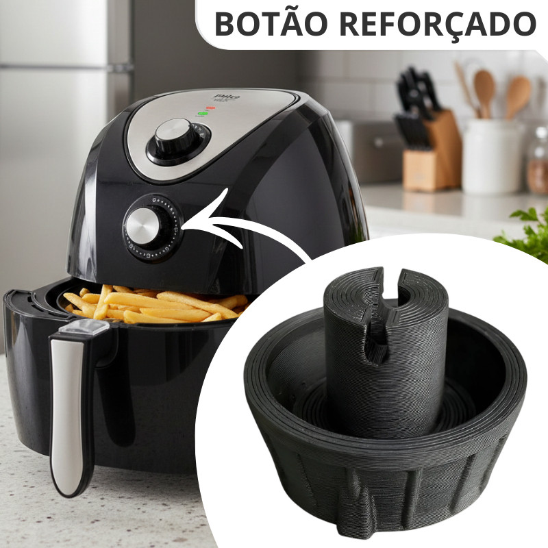 Botão Reforçado Timer Compatível com Air Fryer Philco Saúde Inox Ph3.2l - Modelo Cruz