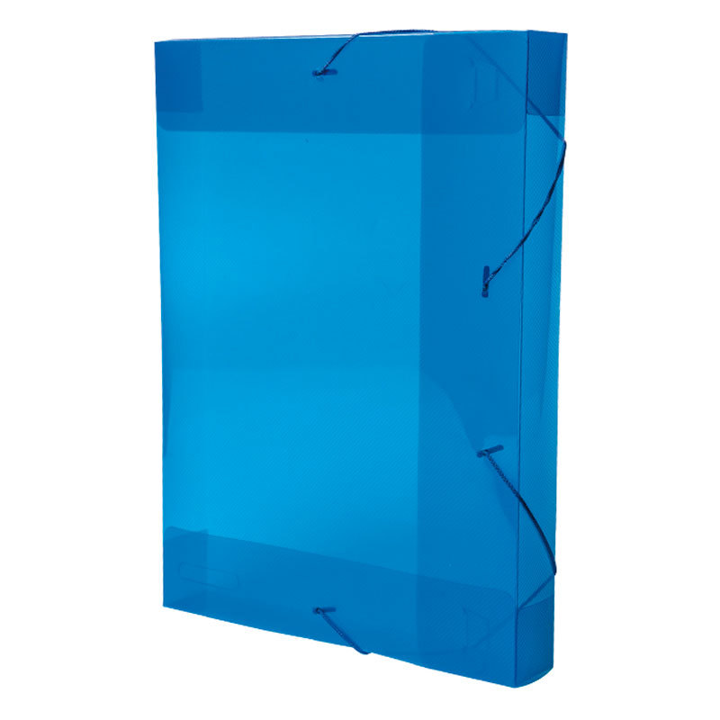 Pasta com aba elástico ofício lombo 55mm Line transparente azul 0258.C Dello em Oferta na Shopee
