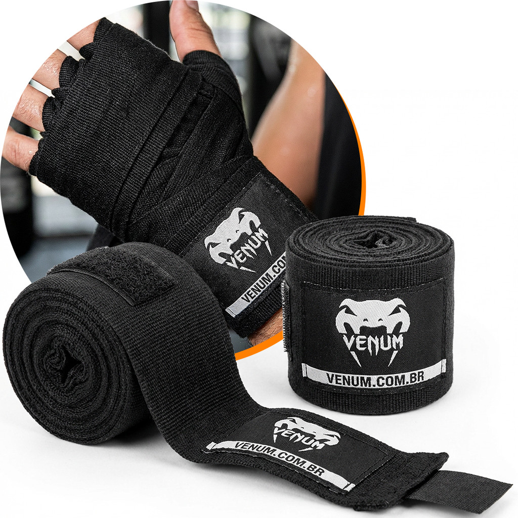 Bandagem Boxe Muay Thai 4 Metros Elastica Protecao Treino Kickboxing Atadura Venum