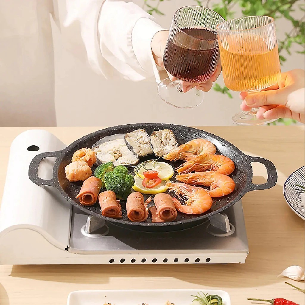 Panela Redonda Antiaderente De Ferro Para Churrascos E Encontros Ao Ar Livre em Oferta na Shopee