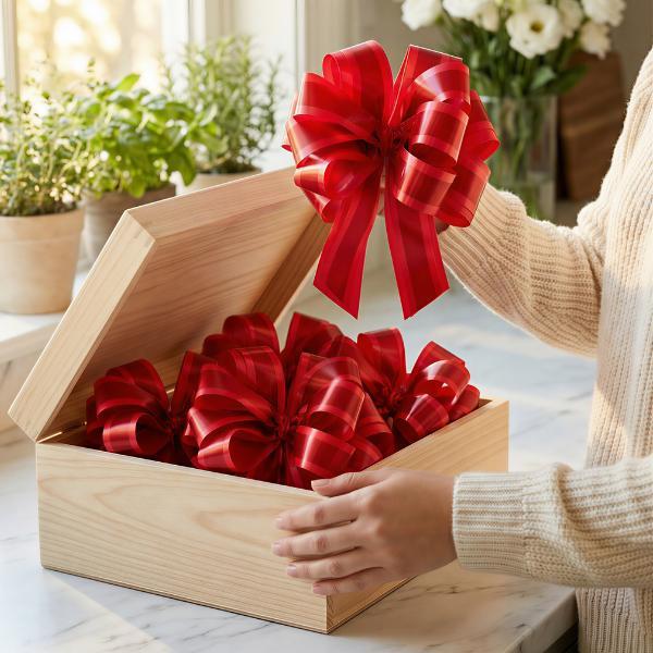 Kit 10 Laços Flor Grande 18cm Artesanais Luxo 3D Aberto para Cestas, Presentes, Caixas e Embalagens