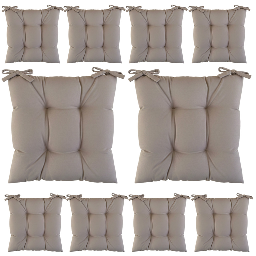 Kit 10 Almofadas Decorativa  Cheias Futton Oxford Assento Cadeira 40X40cm Cores Diversas