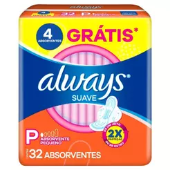 ABSORVENTE ALWAYS SUPER PROTEÇÃO SUAVE COM ABAS 32 UNIDADES
