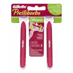 APARELHO GILLETTE PRESTOBARBA ULTRAGRIP COM 2 UNIDADES FEMININO