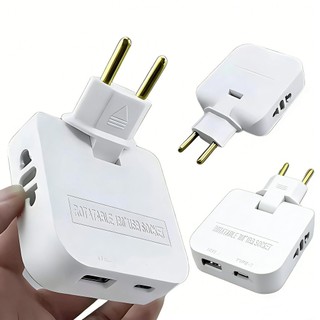 Tomada Adaptador Benjamin Dobrável 20A com 04 Entradas Duplo USB 20A Moby