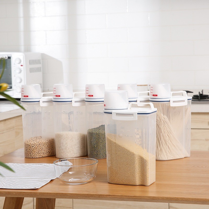 Pote Hermético 2.5L Com Copo Medidor Bico Dosador Armazenamento Multiuso Para Cozinha E Lavanderia