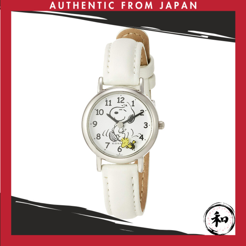 [Citizen Q&Q] Relógio de pulso Q&Q PEANUTS Snoopy P003-314 Feminino Branco【Direto do Japão】