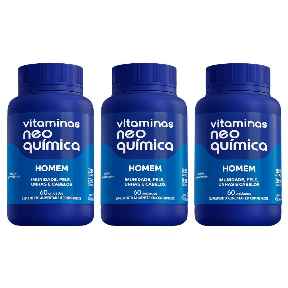 Kit c/3 Vitamina Neo Química Homem - 60 Cpr