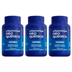 Kit c/3 Vitamina Neo Química Homem - 60 Cpr