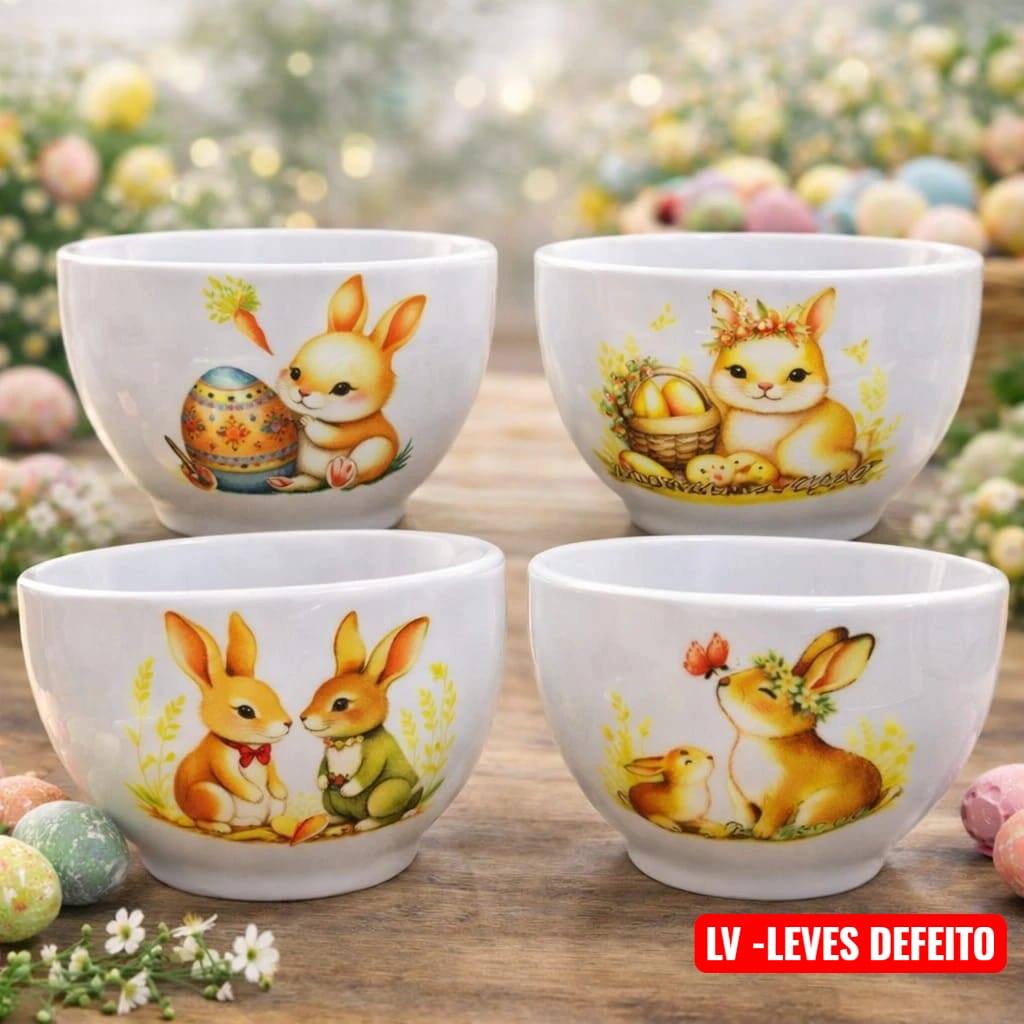 KIT CUMBUCA DECORADA DE PORCELANA TEMA -PASCOA 440 ML -BOWL-⭐-AD1 em Oferta na Shopee