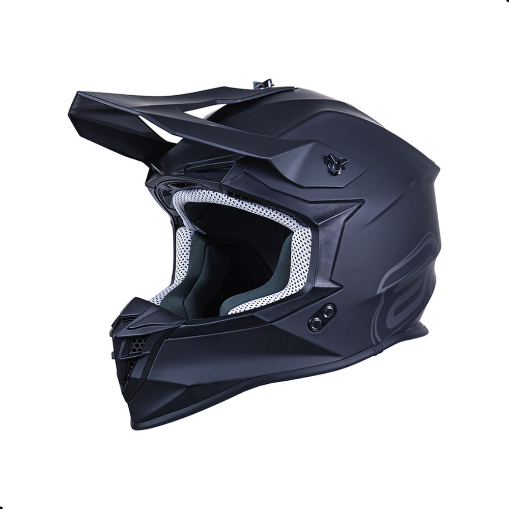 Capacete ASW R3 Solid Preto Fosco Motocross Enduro Trilha MX
