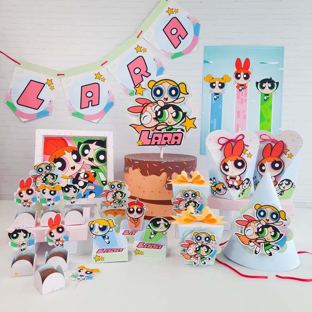 Caixinhas personalizadas, milk, cone lembrancinhas, decoração Kit de festa aniversário As meninas super poderosas