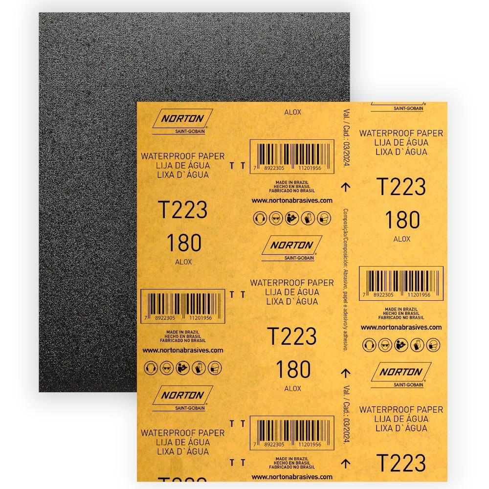 Folha de lixa D'água 225 x 275 mm - T223 - Norton