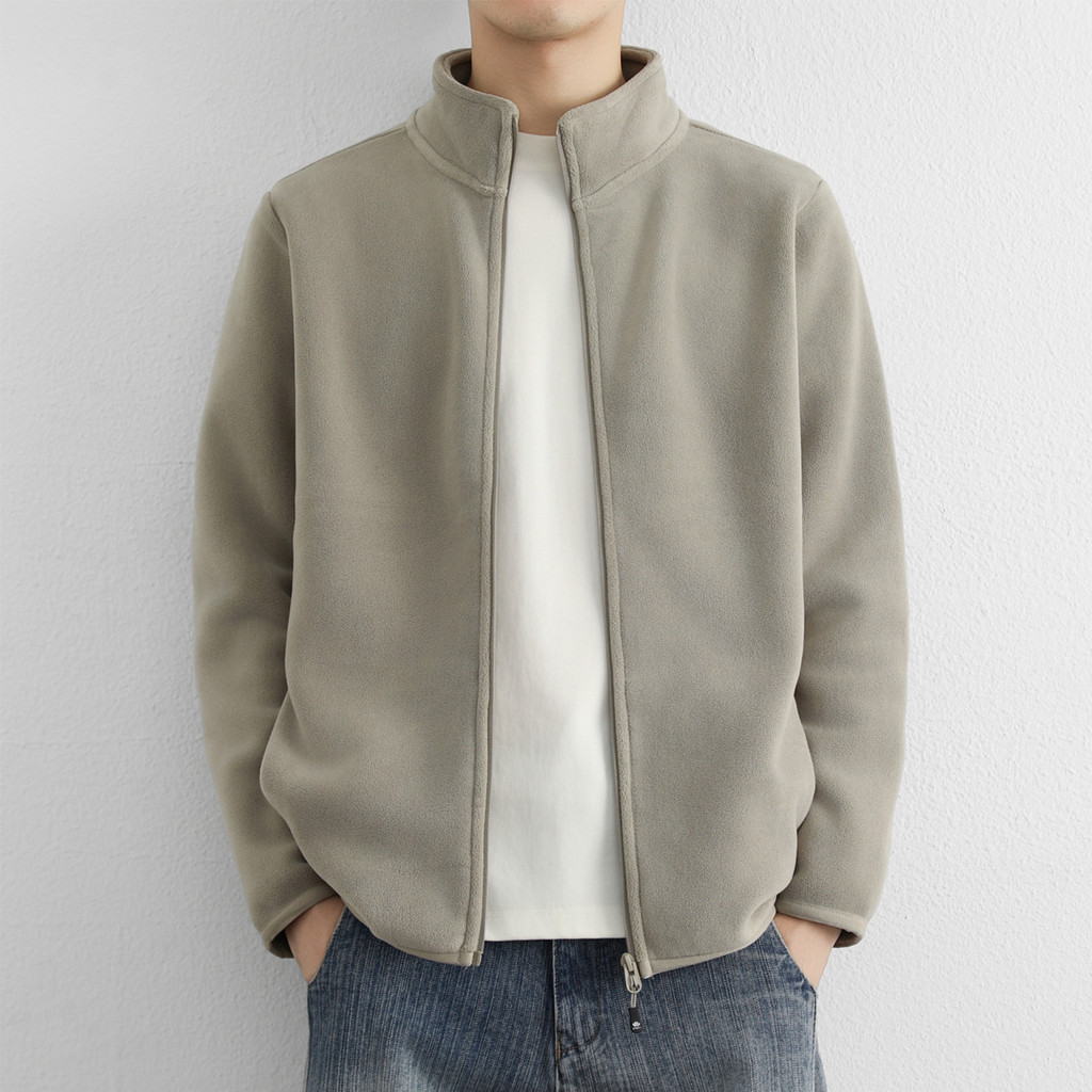 Jaqueta masculina de lã austríaca dupla face com gola alta, outono inverno, forro de lã, estilo Casual, jaqueta cardigã