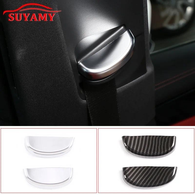 2 Peças ABS Fibra De Carbono/Prata Cinto De Segurança Decoração Capa Guarnição Para Porsche Panamera 14-20 Acessórios De