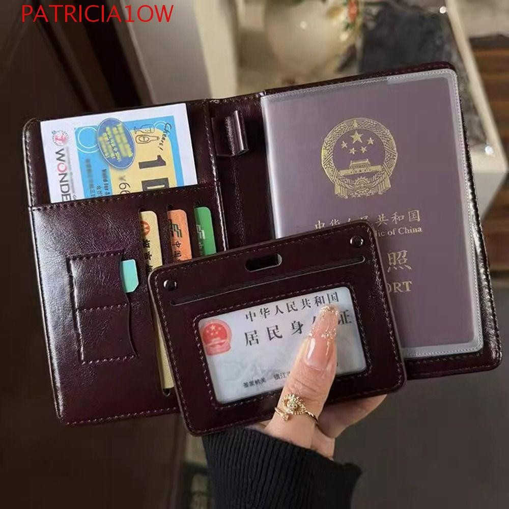 PATRICIA1OW Carteira De Viagem , Bolsa Porta-Cartões Para Passaporte PU Cartão De Armazenamento De Check-in De Avião