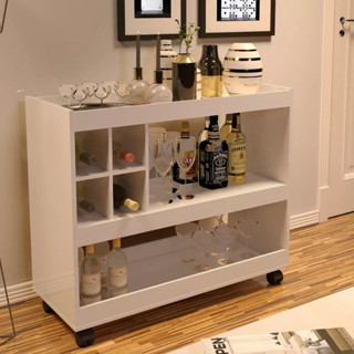 Aparador Bar Buffet Para Sala Com Adega E Rodízios 4050  - Várias Cores em Oferta na Shopee