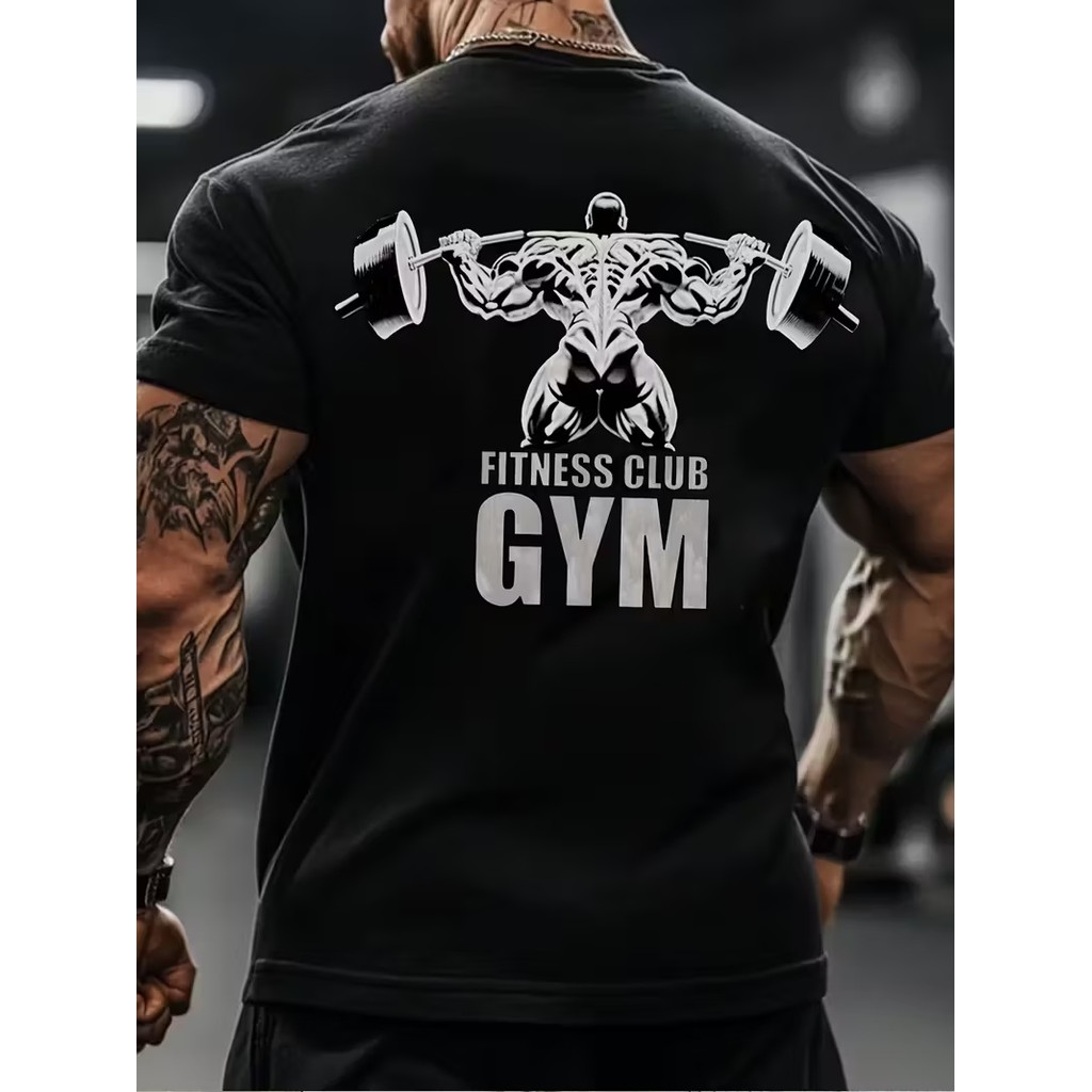 Camiseta Masculina Academia Fitnnes Gym Lançamento 100% algodão Unissex Plus Size Oversized Premium - Estampaê