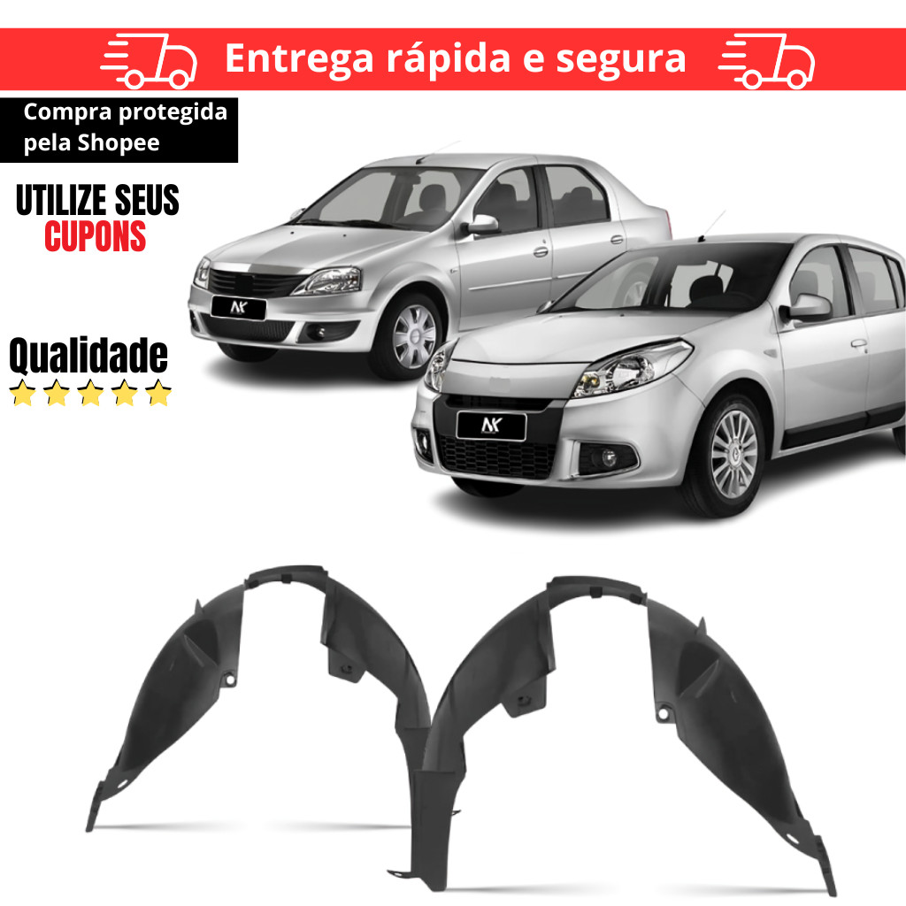 Par/Un Parabarro Dianteiro Sandero Logan 2008 2009 2010 2011 2012 2013 2014 em Oferta na Shopee