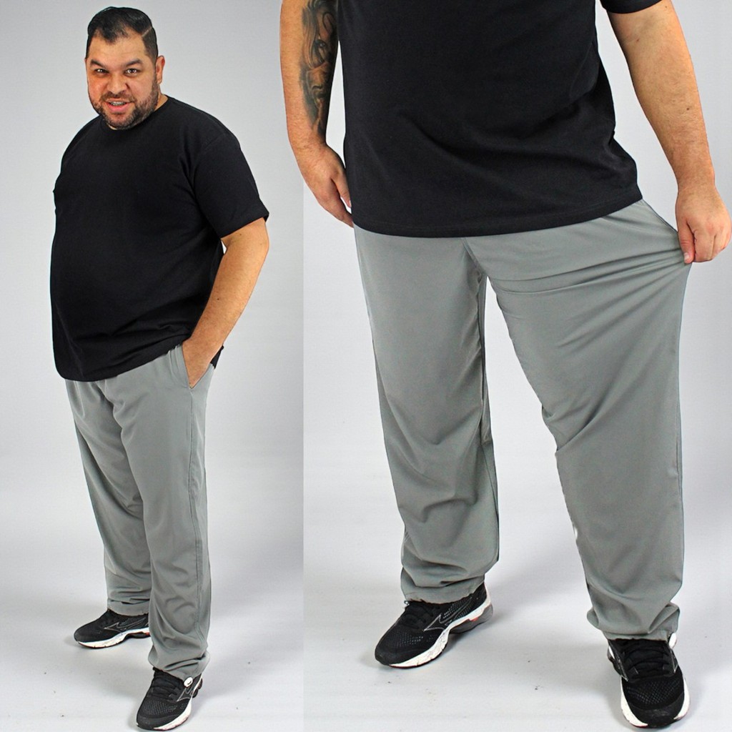Calça Plus Size Masculina Academia Tactel Com Elastano Leve Elastica Sport Academia Casual Uniforme