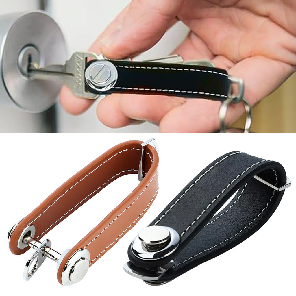 1 Pçs Couro Chave Do Carro Bolsa Saco Caso Carteira Titular Corrente Anel Organizador Inteligente Chaveiro Coletor Gover