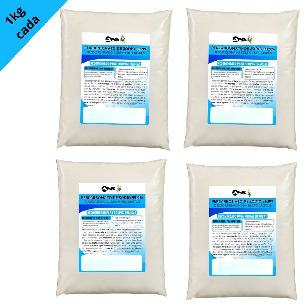 Kit 4 Percarbonato de Sódio 99,9% Micro Cristais