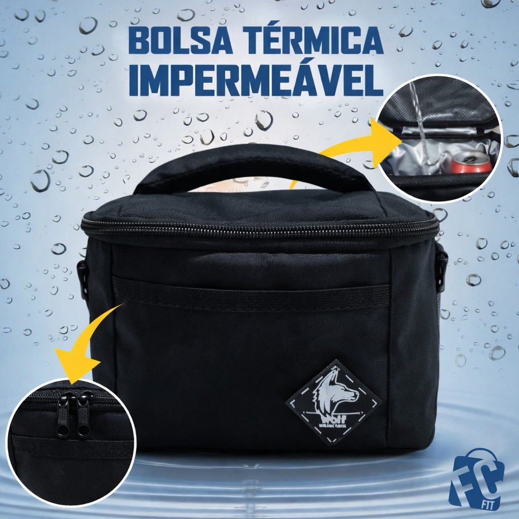 Bolsa Térmica Fitness Impermeável Lancheira Marmiteira  Preta Pode Colocar Gelo Anti Vazamento em Oferta na Shopee
