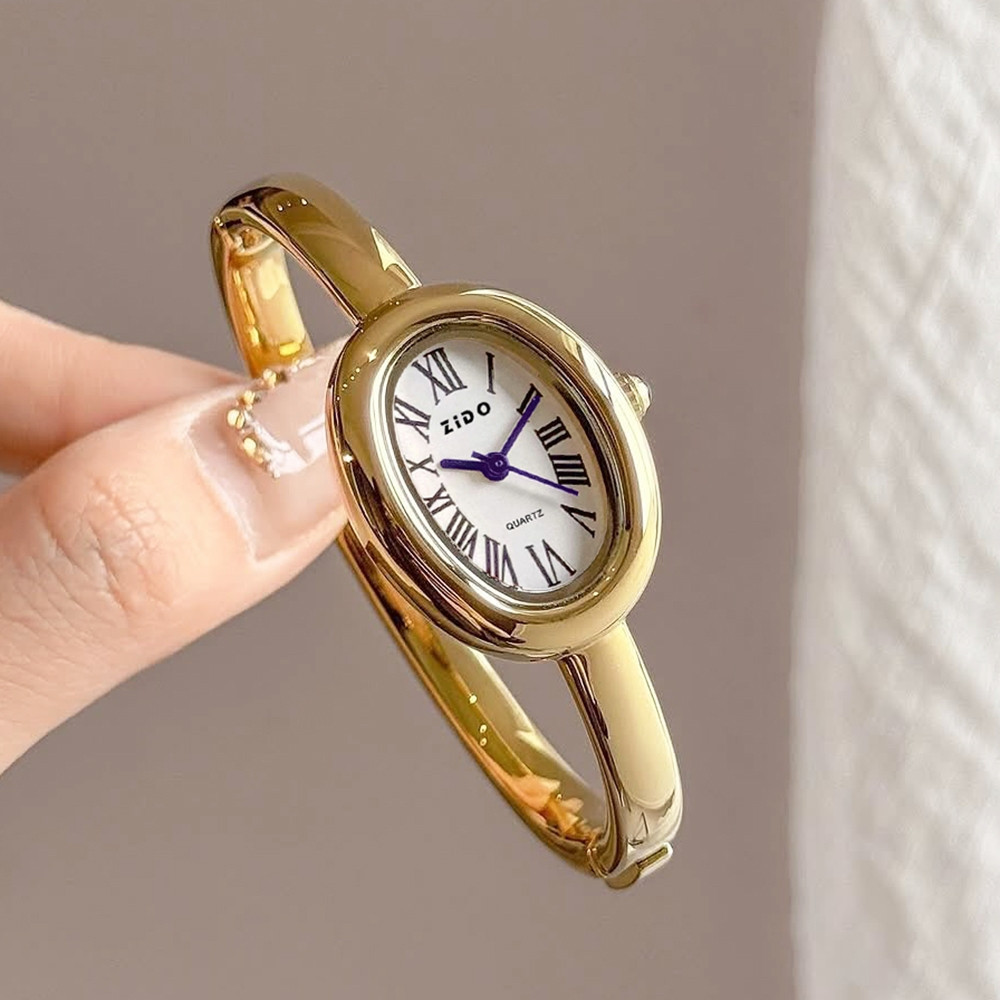 Relógio de Pulso Feminino Pequeno de Luxo Vintage, Relógios de Quartzo de Aço Inoxidável à Prova d'Água Elegantes e Fash em Oferta na Shopee