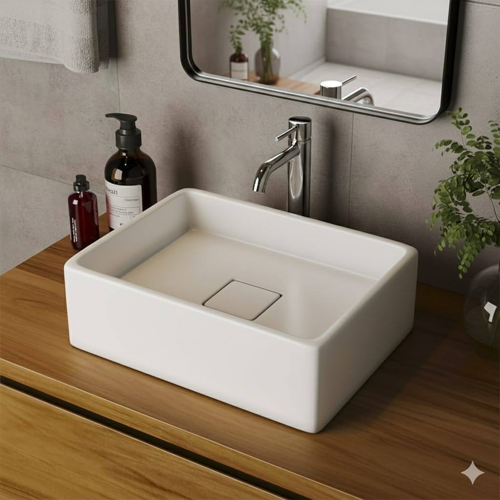 *LANÇAMENTO* Cuba Pia Elis para Banheiro Retangular Luxo Moderno Elegante lavabo Rafinata sobrepor
