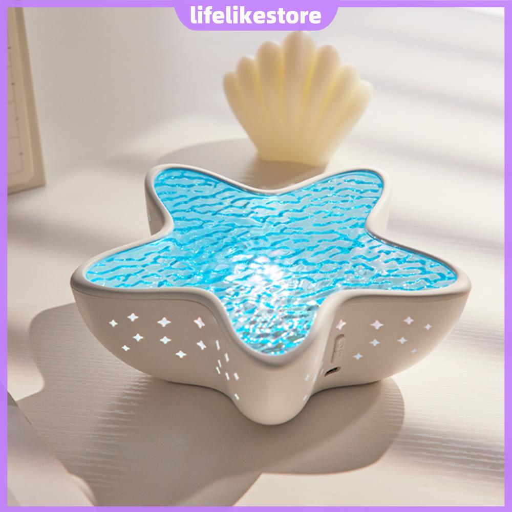 [Novo] Luz Noturna Romântica Ondulada De Água Para Iluminação De Quarto , Decoração Estrela Do Mar , LED Presentes De Me