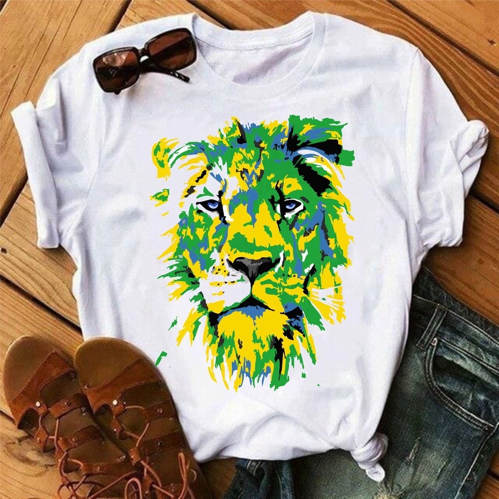 Camiseta tshirt Brasil copa do mundo hexa patriota borboletagirassol leão 100% Algodao Envio Ja