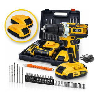 Parafusadeira e Furadeira De Impacto Profissiona  2 Baterias12/21v  - Maleta em Oferta na Shopee