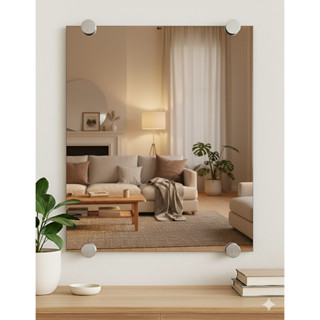 Espelho Retangular Lapidado 50x40cm 4mm Com Kit Instalação em Oferta na Shopee