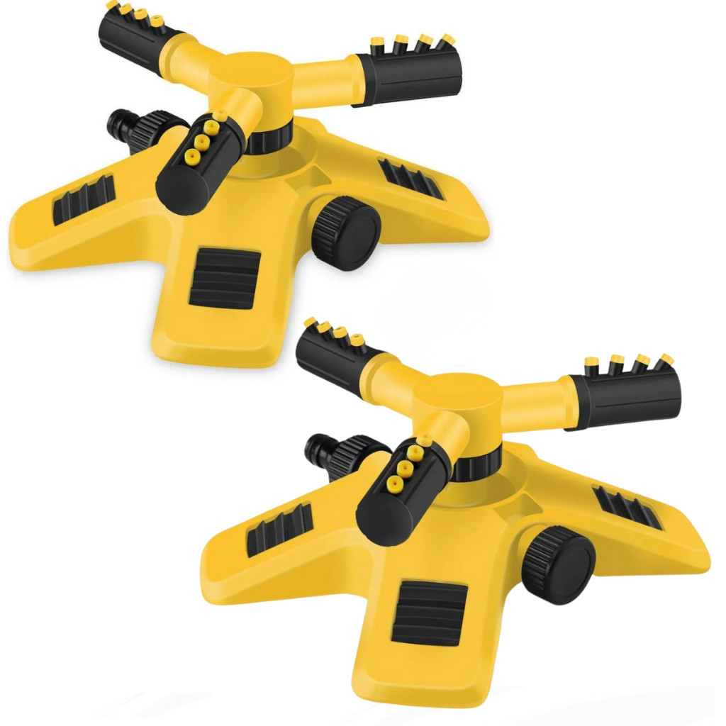 Kit 2 Aspersor Irrigação Irrigador De Jardim Giratório Gramado Bocal Rotativo 360 Horta Grama 10 Metros