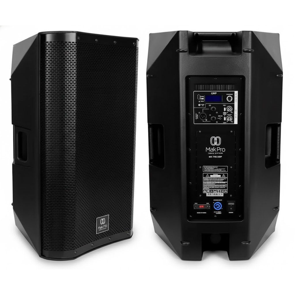 Caixa de Som Ativa Bluetooth MakPro 350W Profissional Woofer 15” Alta Potência Profissional