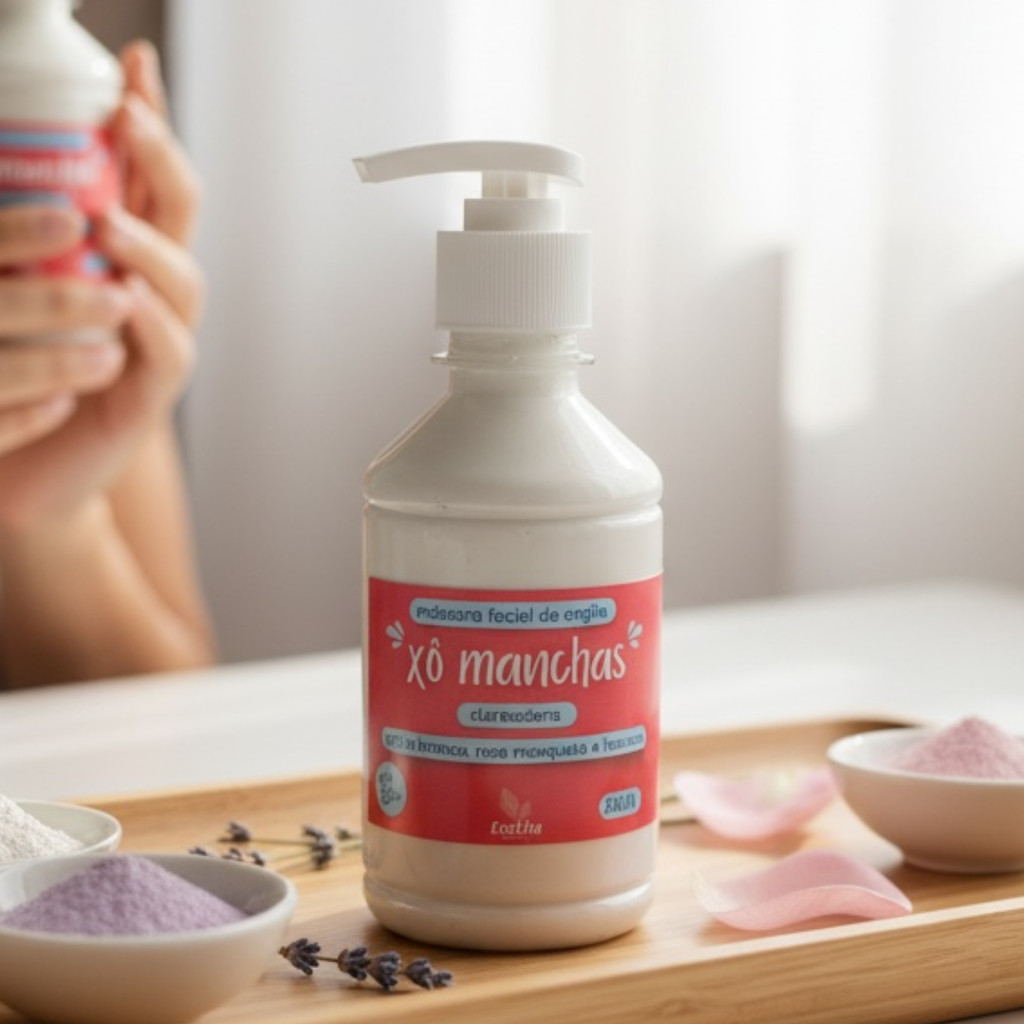 Máscara facial de argila clareadora | Xô manchas! | Argila branca, rosa mosqueta e lavanda.