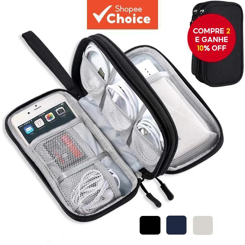 Organizador De Cabos De Viagem À Prova D'água-Carregador USB Portátil E Estojo Para Cabo De Dados ​
