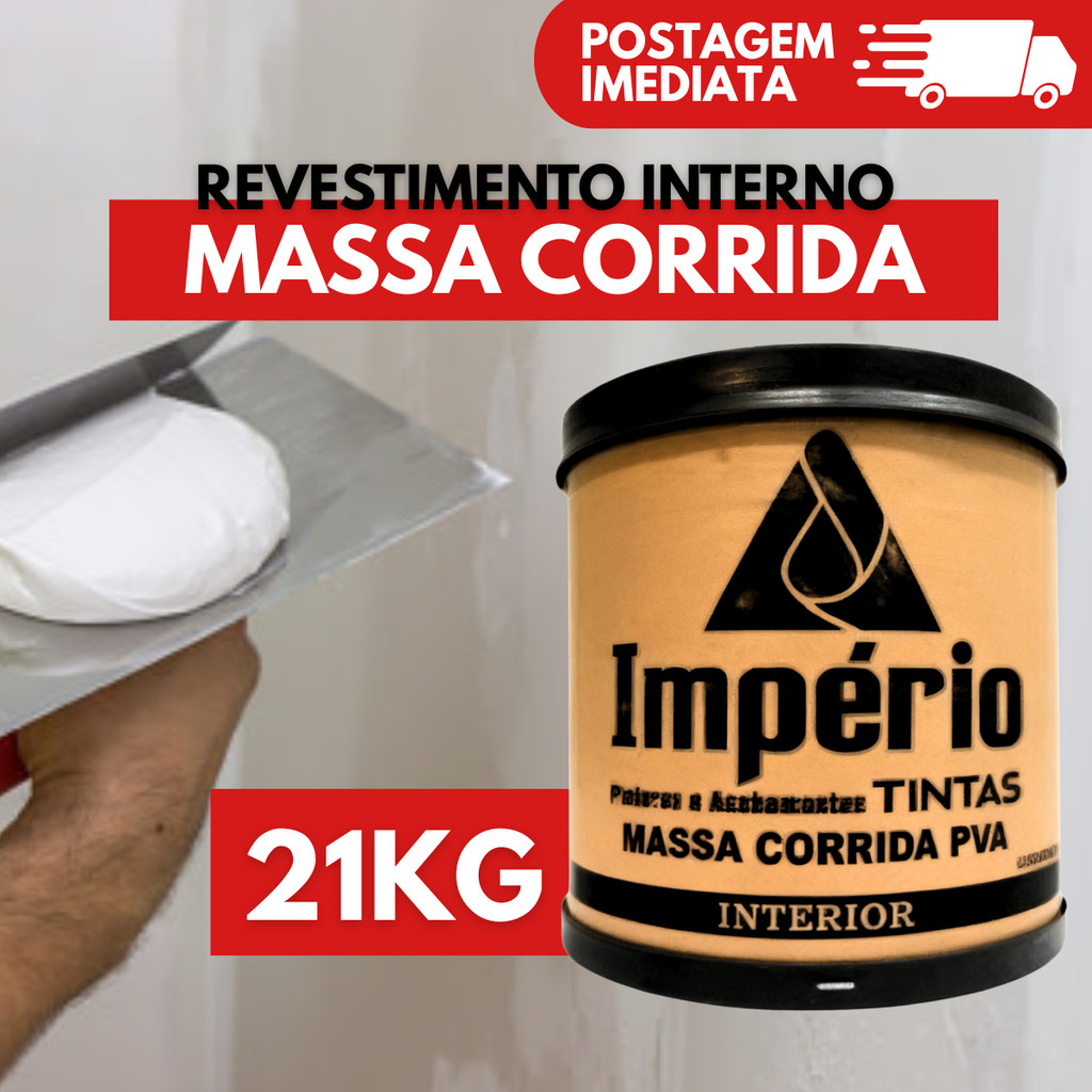 Massa Corrida 21kg Revestimento Acabamento Nivelador Fácil Aplicação Branco Liso Pronto para Uso em Oferta na Shopee