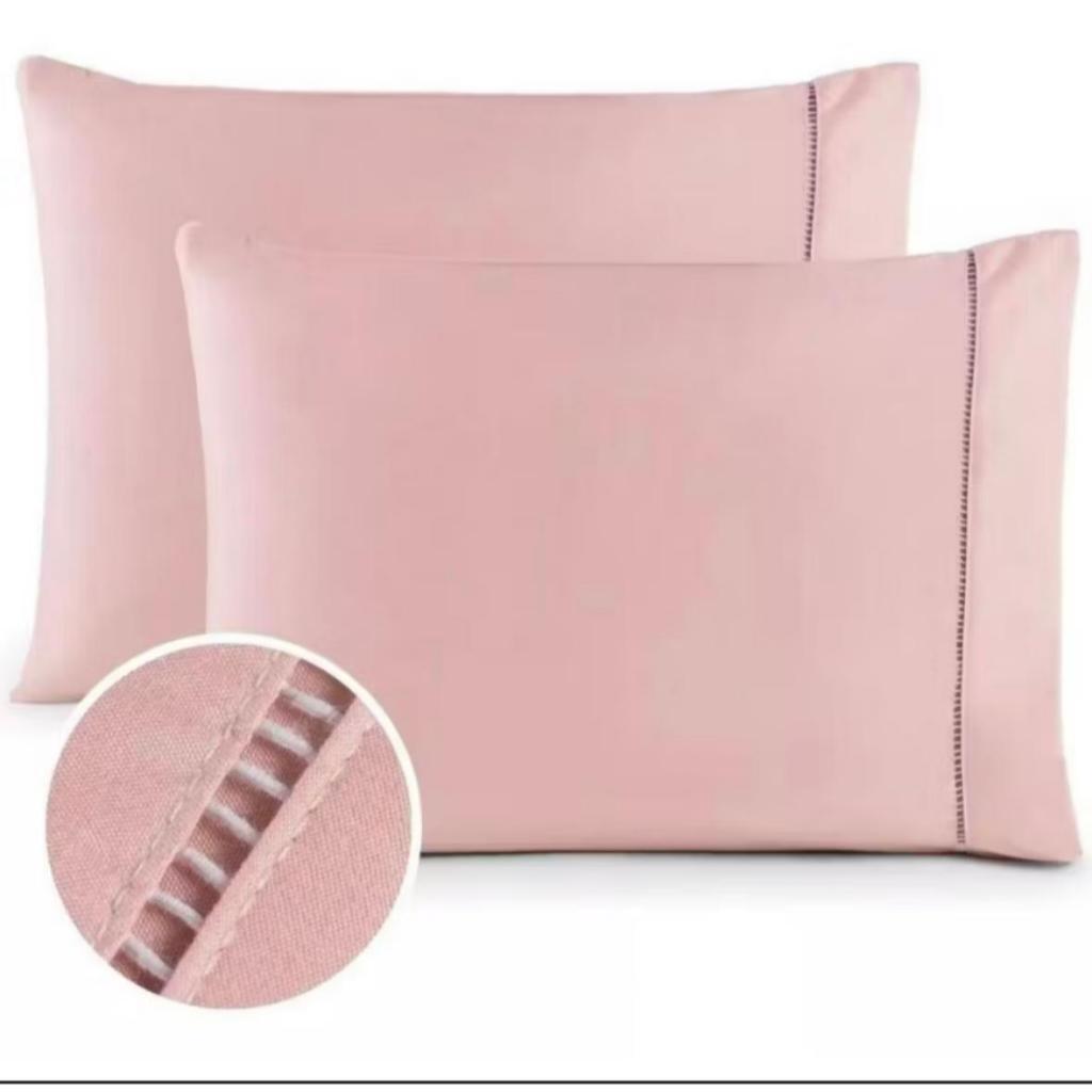 Par de Fronhas Micropercal 400 Fios Ponto Palito – Maciez e Elegância - Lindas Cores