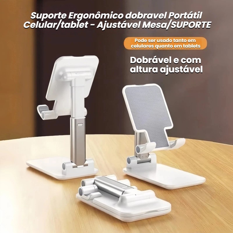 1 Unidades Suporte Ergonômico Portátil Dobrável Ajustável para Mesa de Celular e Tablet
