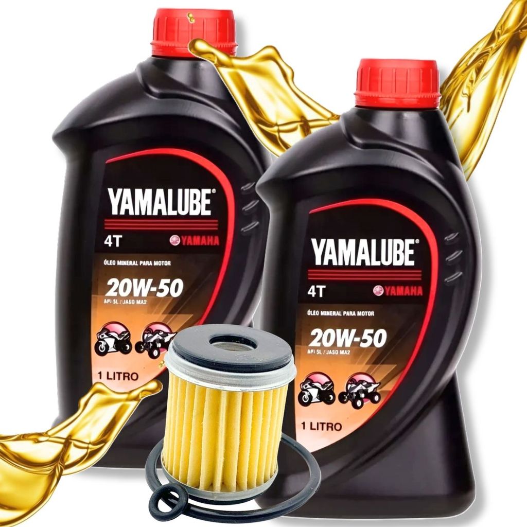 Troca de Óleo FZ25 250 Abs / Fazer 250 / Lander 250 / Teneré 250 Yamalube 20w50 + Filtro C/ Oring em Oferta na Shopee
