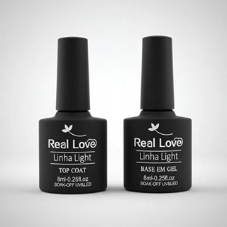 Base em Gel + Top Coat 8ml - Real Love em Oferta na Shopee